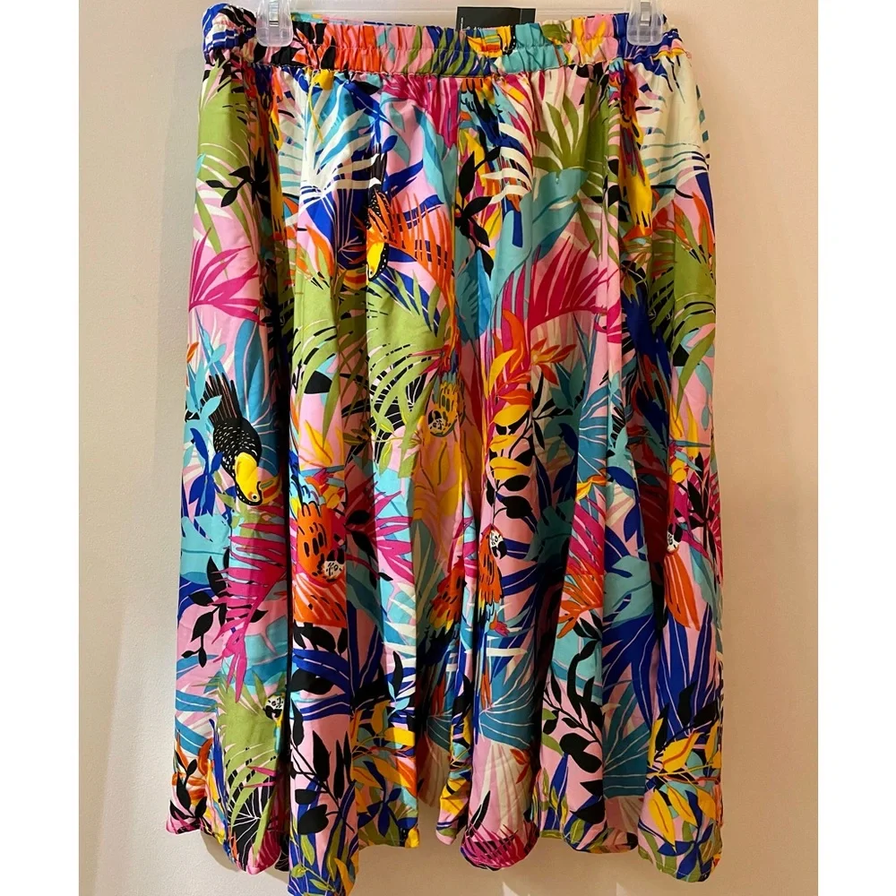 Brand New Multicolored Midi Skirt W/Pockets Size 4X - Picture 7 of 9